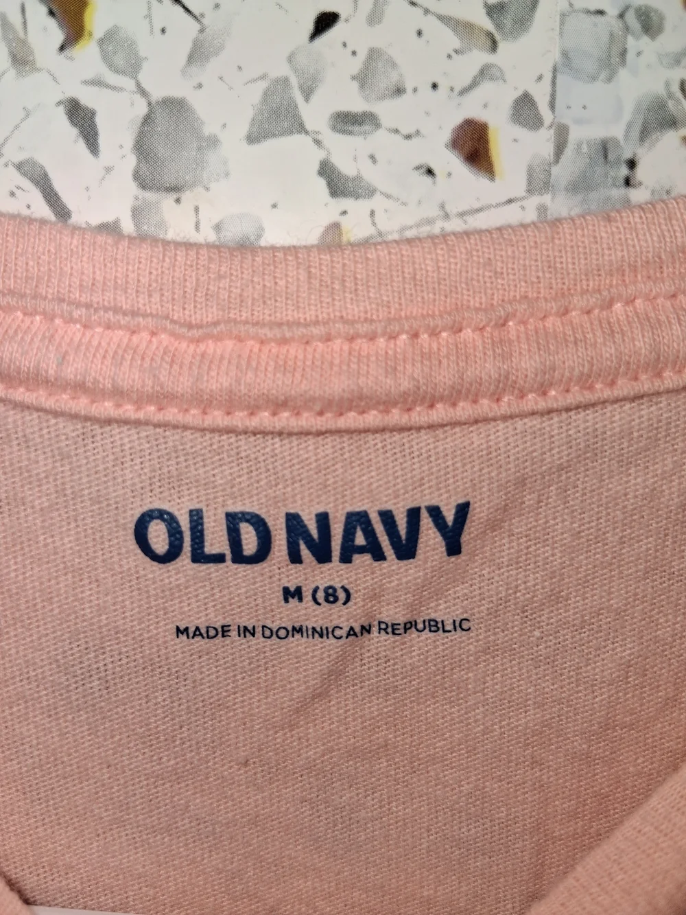 Girl's Old Navy Coral Pink Tshirt Size 8 Love